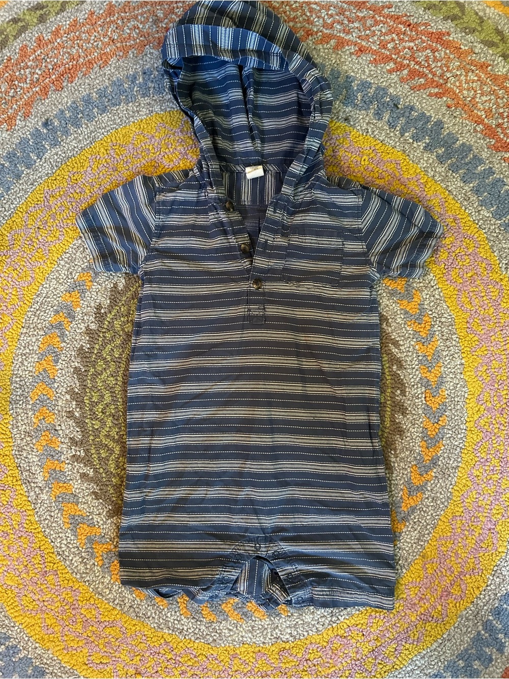 Navy and White Striped Romper 24mo